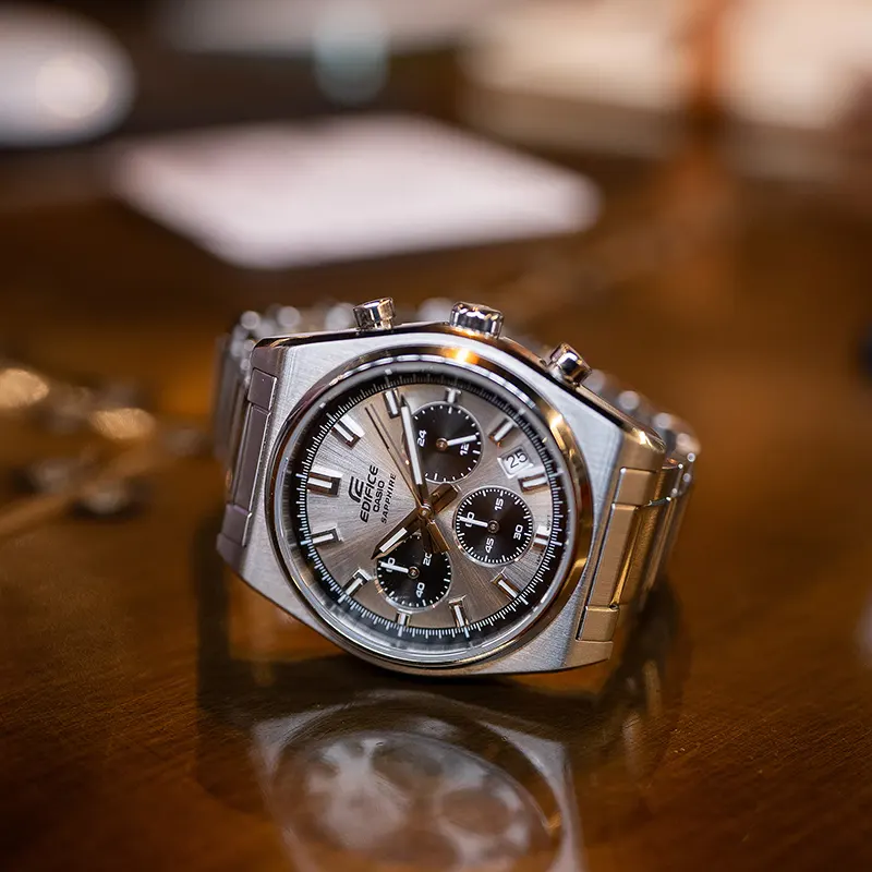Casio Edifice Chronograph Silver Dial Men's Watch- EFB-730D-7AV